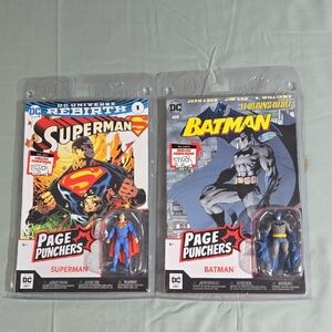 Superman and Batman Page Punchers Comic And Figure Set